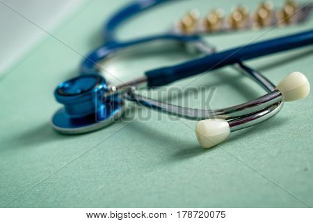 A Stethoscope On A Textured Background, Blur