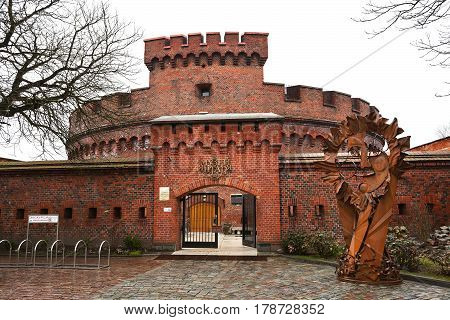 KALININGRAD, RUSSIA - MAR 20, 2017: Kaliningrad amber Museum. Tower of Der Dona. Part of the german defensive fortifications in the Konigsberg (1843-1859)