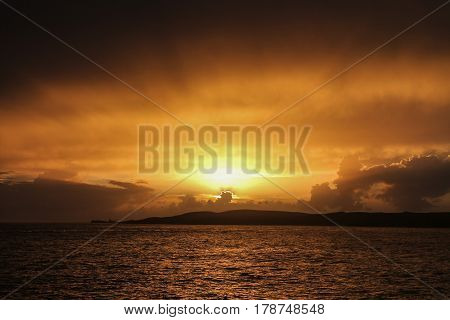Breath-taking sunset after a heavy summer storm