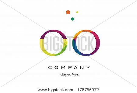 Oo O  Creative Rainbow Colors Alphabet Letter Logo Icon