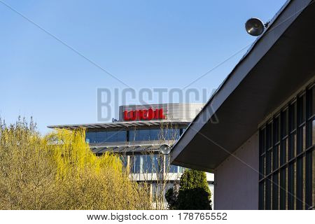 Prague, Czech Republic - March 28: Lukoil International Oil And Gas Company Logo On Czech Headquarte