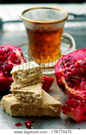 Halvah Traditional east dessertes .  selective focus