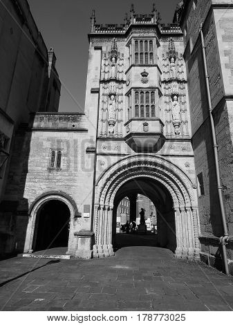 Great Gatehouse (abbey Gatehouse) In Bristol In Black And White