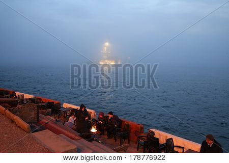 Maidens Tower In Bosphorus Strait, Istanbul