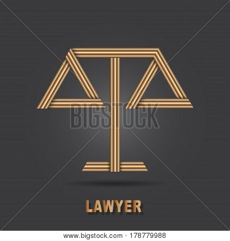 Lawyer symbol Scales vector logo design template. Legal concept. Law icon. Themis silhouette. Attorney sign.