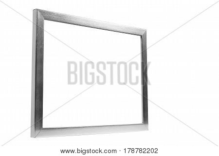 Aluminum decorative photo frame isolated on white background with clipping path