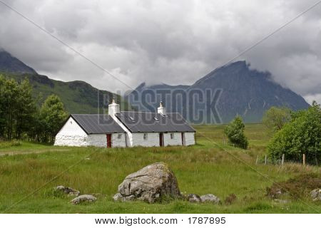 Negro, roca, Cottage,