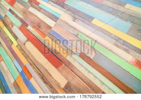 Colored horizontal rectangular tiled background with outlook on the diagonal yellow red white black pattern. Multicolor tiles