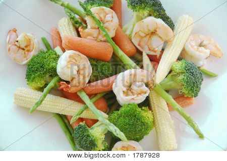 Crevettes légumes