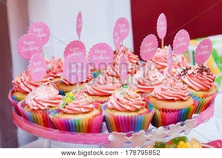 Photo of a birthday treat Cupcakes in molds