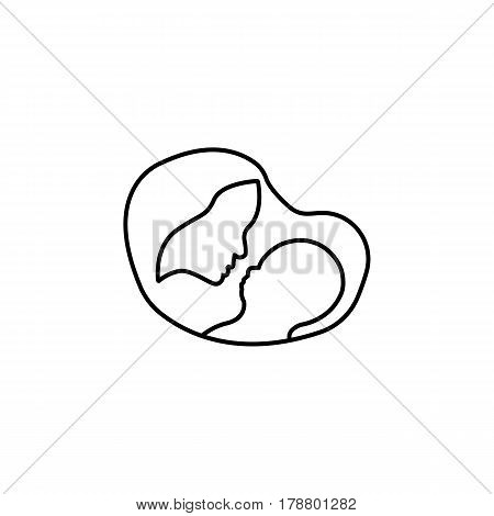 Mother with baby line icon, mother's day, mom holding a baby vector graphics, a linear pattern on a white background, eps 10.