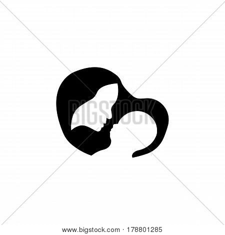 Mother with baby solid icon, mother's day, mom holding a baby vector graphics, a filled pattern on a white background, eps 10.