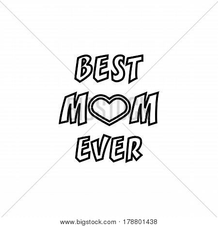 Best mom ever line icon, mother's day, greeting card vector graphics, a linear pattern on a white background, eps 10.
