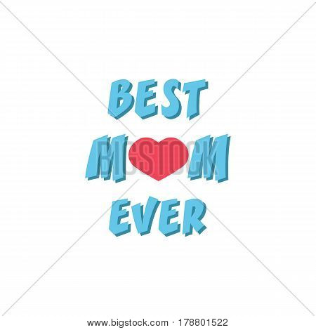 Best mom ever flat icon, mother's day, greeting card vector graphics, a colorful solid pattern on a white background, eps 10.