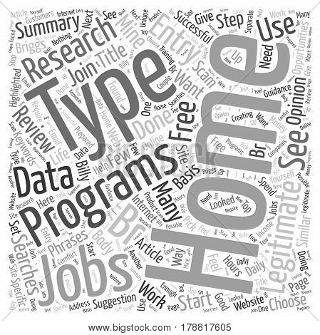 Legitimate Type At Home Jobs Word Cloud Concept