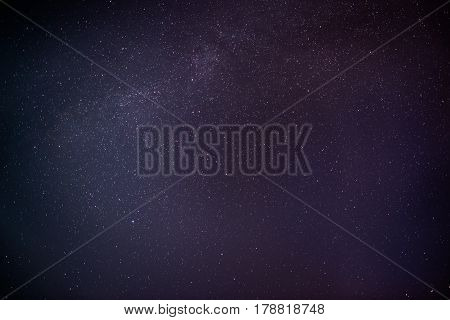 Milky Way On A Dark Night Sky With Stars