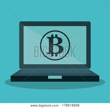 bitcoins trading flat icons vector illustration design