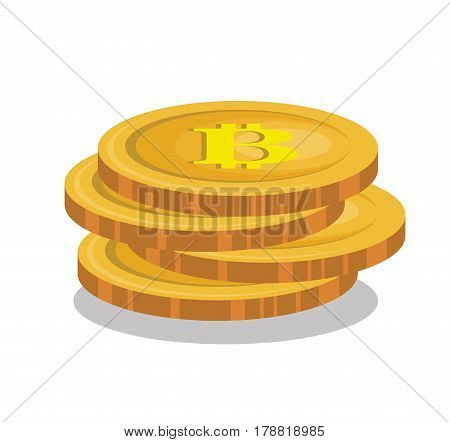 bitcoins trading flat icons vector illustration design