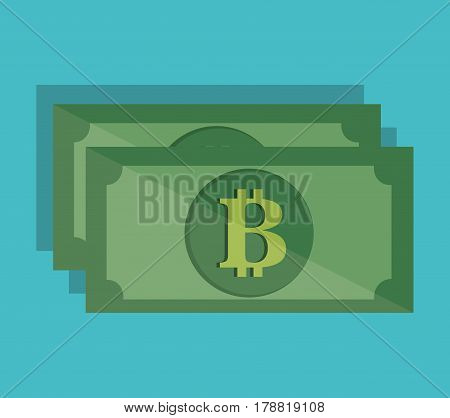 bitcoins trading flat icons vector illustration design