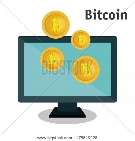 bitcoins trading flat icons vector illustration design