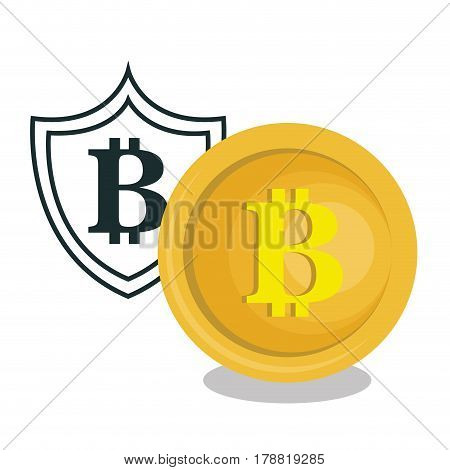 bitcoins trading flat icons vector illustration design