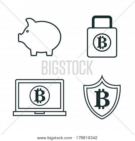bitcoins trading flat icons vector illustration design