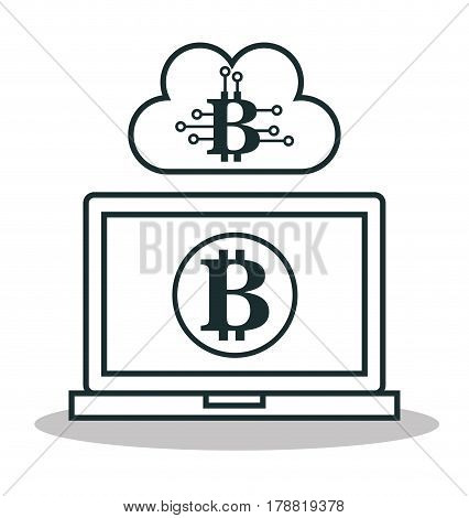 bitcoins trading flat icons vector illustration design