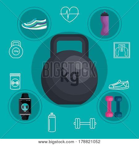 weareable technology with lifestyle app vector illustration design