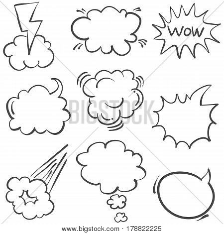 collection stock of text balloon style vector art