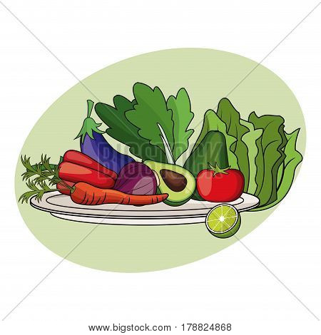 fruit vegetables diet nutrition vector illustration eps 10