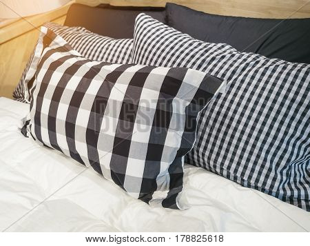 Pillows on Sofa seat Pillowcase Fabric pattern design Interior decoration