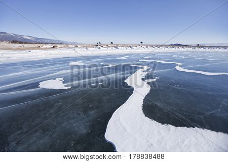 Lake Baikal, Winter. Cape Uyuga Landscape