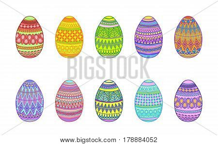 easter eggs on a white background easter multicolor