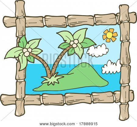 Ilustração do vetor de cena tropical