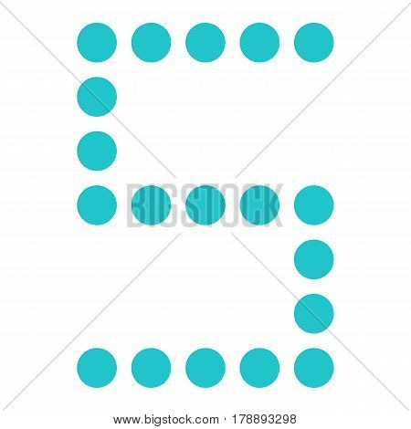Use it in all your designs. Digital number five 5 display board for airport schedules, train timetables, scoreboard etc. Quick and easy recolor graphic element in technique vector illustration