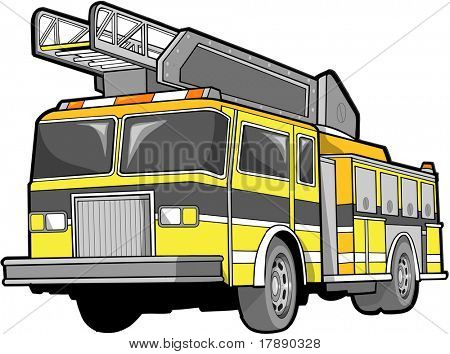 Gele Fire Truck vectorillustratie
