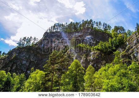 mountain sun ray nature is harmony the rocks high greens beauty