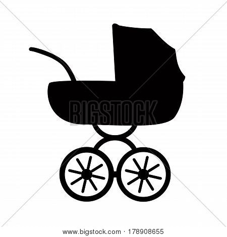 icon baby stroller. Flat stroller icon. Symbol stroller. Vector illustration