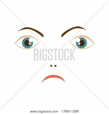 human woman expression angry face vector illustration