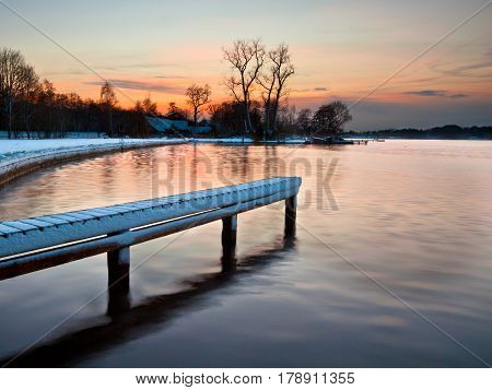 Winter Sunset Lake