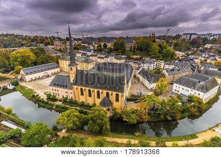 Luxembourg City, Luxembourg - October 22, 2016: Neumunster Abbey In Luxembourg City