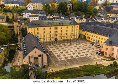 Luxembourg City, Luxembourg - October 22, 2016: Neumunster Abbey In Luxembourg City