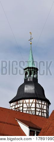 Landscape with the historic City Tower of Backnang