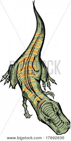 Vázlatos T-Rex dinoszaurusz vektoros illusztráció