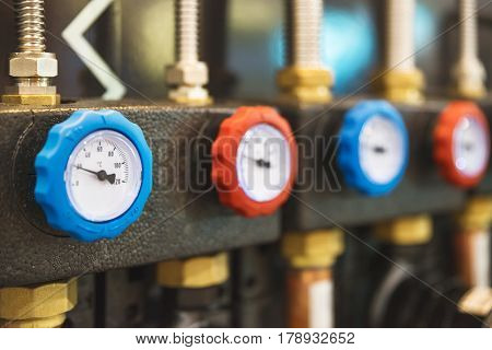 thermometer gauge in production process and measuring temperature electronic equipment and sent signal to controller machine equipment in industry job.