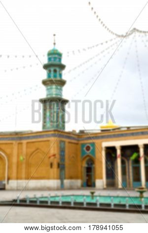 In Iran  And Old Antique Mosque    Minaret
