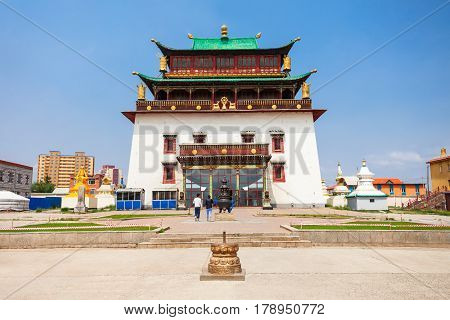 Gandan Monastery In Ulaanbaatar