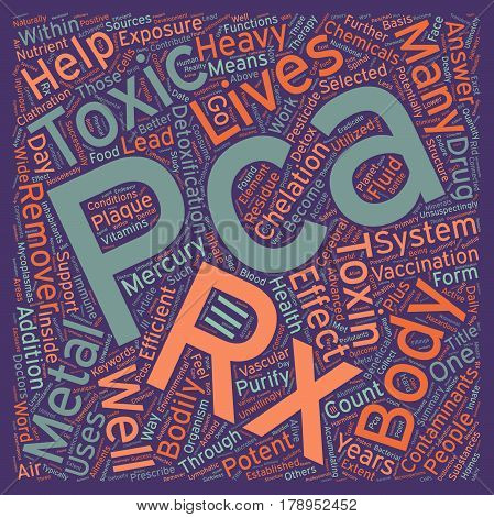 PCA Rx the answer to bodily toxicity text background wordcloud concept