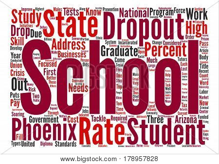 Phoenix Schools Tackle Dropout Rate Word Cloud Concept Text Background