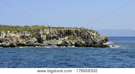 Jagged Volcanic Rock Island